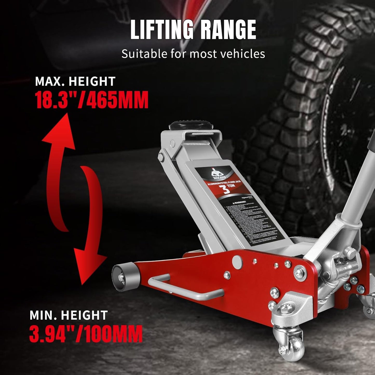 ZARECI™ 3-Ton Ultra-Low Profile Hydraulic Floor Jack